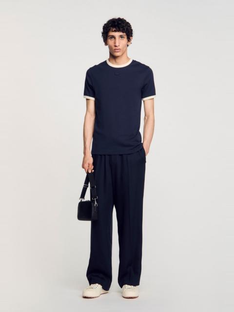 Sandro TWO-TONE PATCH T-SHIRT
