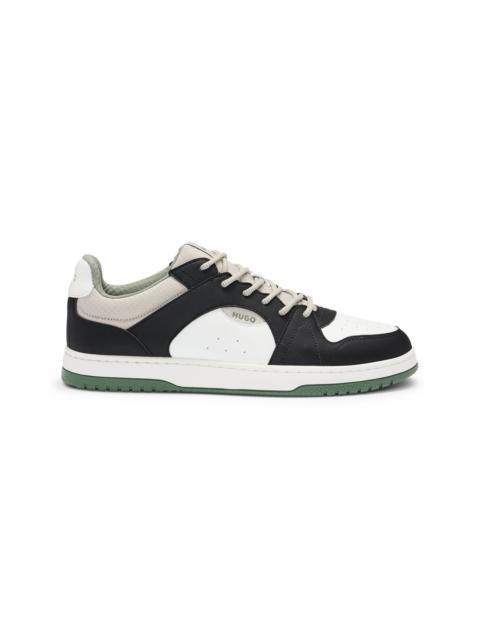HUGO MIXED-MATERIAL TRAINERS WITH RIPSTOP AND FAUX SUEDE
