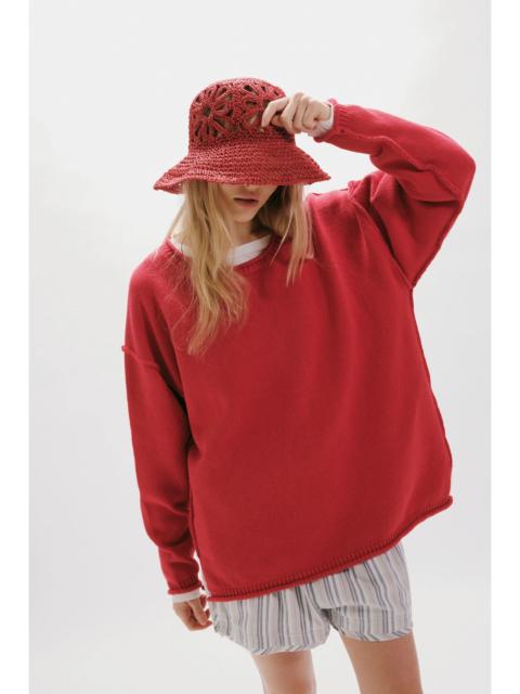 FREE PEOPLE Cut-Out Daisy Straw Hat