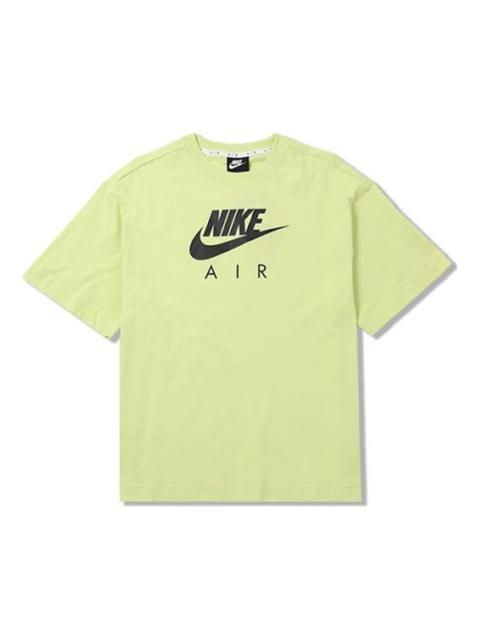 (WMNS) Nike Air Alphabet Logo Printing Sports Short Sleeve Yellow CJ3106-367