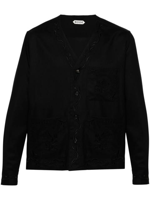 BODE Bode Dumas Floral-embroidered Twill Overshirt