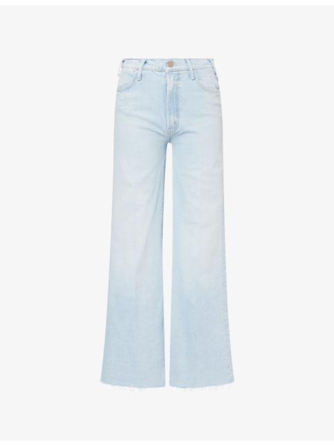 MOTHER The Hustler Roller Skimp Frayed Stretch-Denim Jeans