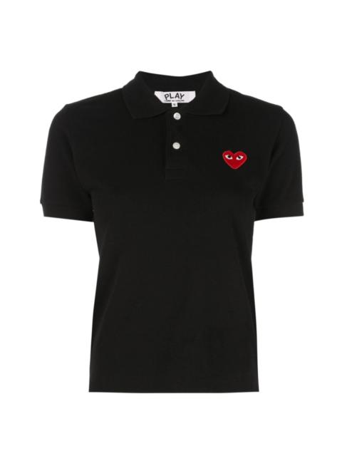 Comme des Garçons PLAY WOMEN'S POLO SHIRT RED HEART - BLACK