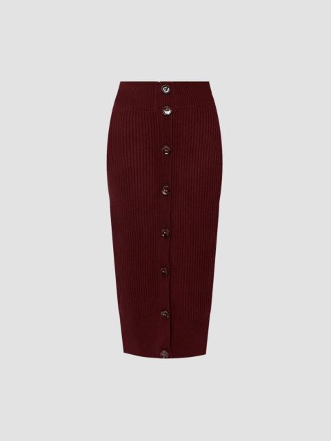 Erdem BUTTON DOWN PENCIL MIDI SKIRT