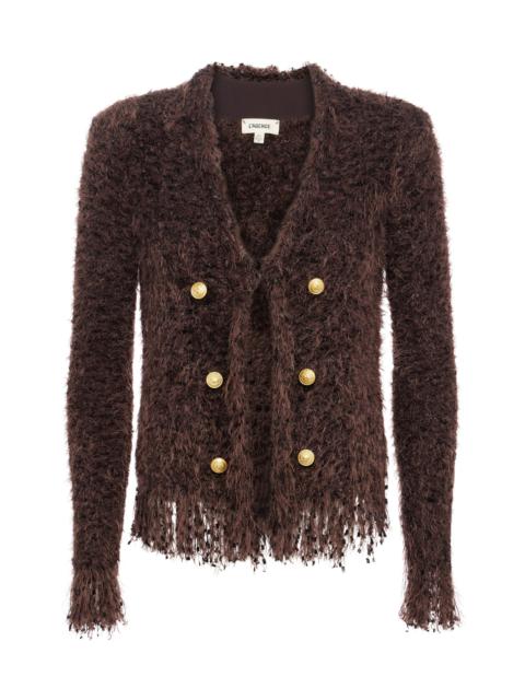 L'AGENCE Azure Fringe Cardigan Blazer