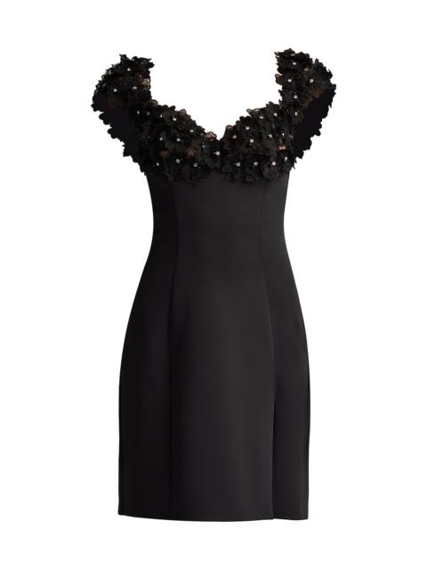 TADASHI SHOJI Women's Floral-Appliquéd Minidress - Black