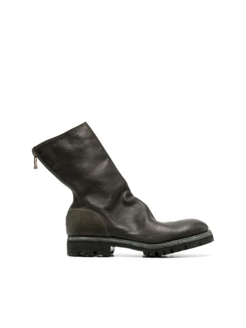 round-toe leather boots