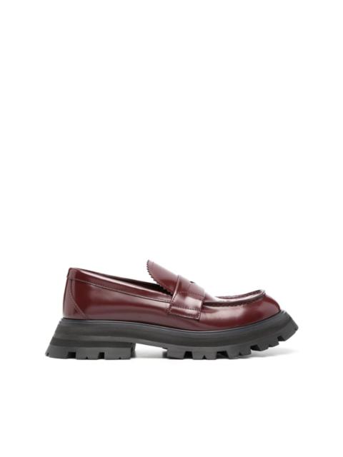ridged-sole leather loafers