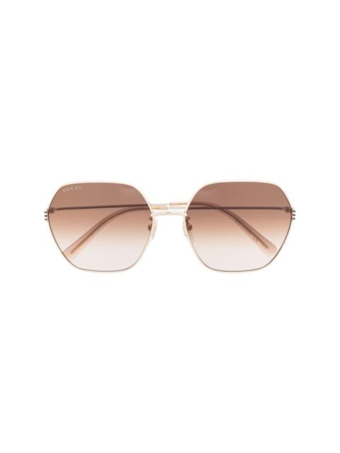 GUCCI geometric-frame hexagonal sunglasses