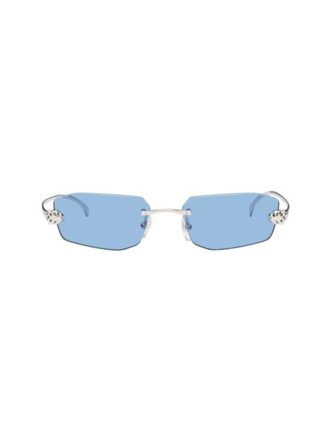 Cartier Silver 'Panthère de Cartier' Sunglasses