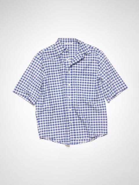 Short sleeve button-up shirt - Blue/white