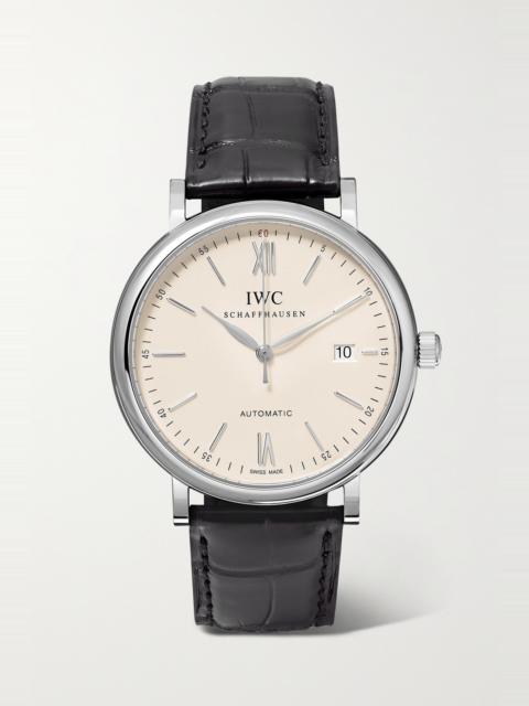 IWC Schaffhausen Portofino Automatic 40mm stainless steel and alligator watch