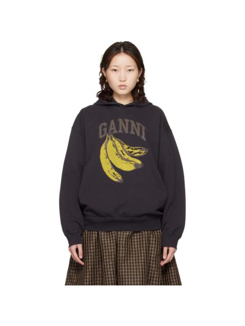 GANNI Black Isoli Banana Print Hoodie
