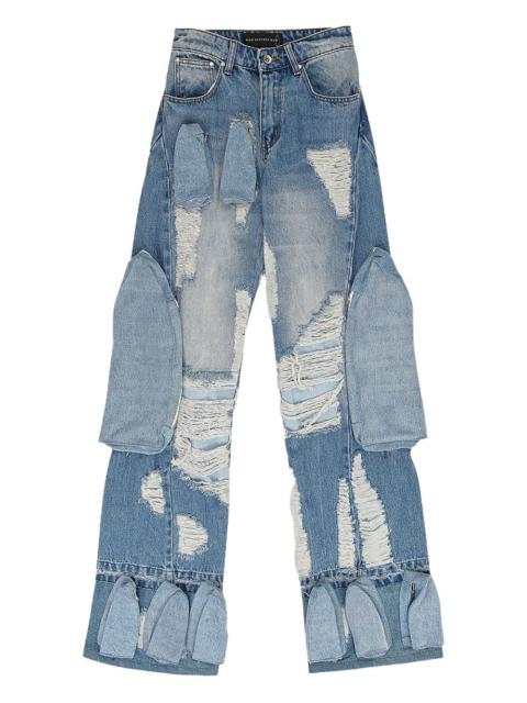 WHO DECIDES WAR multi-pocket distressed jeans