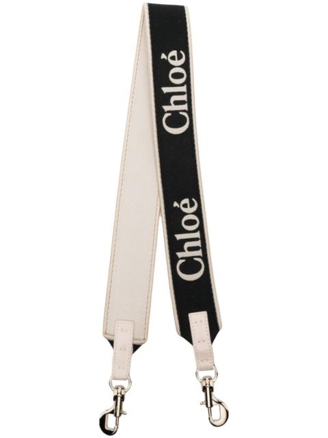 Chloé Embroidered logo bicolor strap