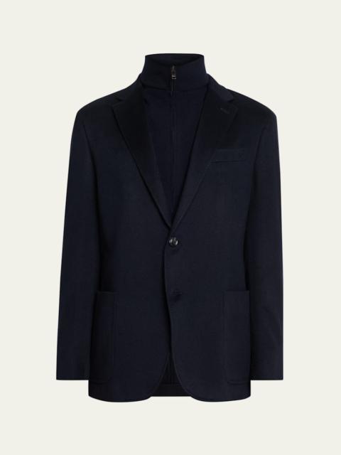 ZEGNA Men's Oasi Cashmere Detachable-Bib Jacket