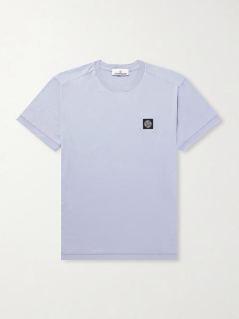 Stone Island Logo-Appliquéd Garment-Dyed Cotton-Jersey T-Shirt