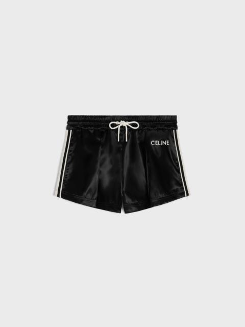 CELINE mini tracksuit shorts in satin-finish nylon