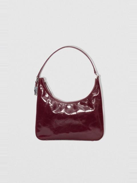 BY FAR Rhea Sour Cherry Creased Calf Leather Shoulder Bag