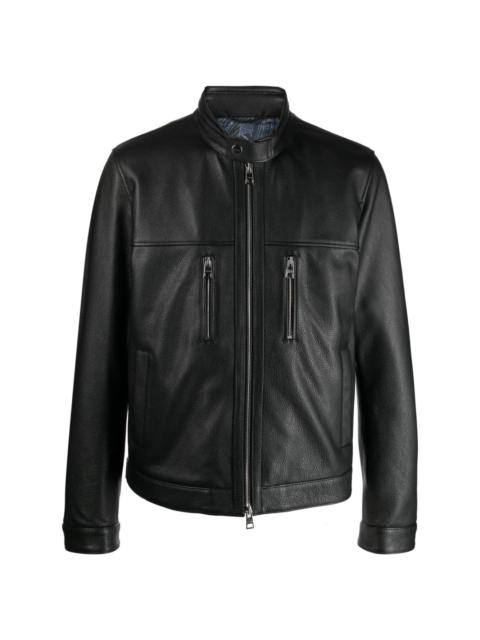 Etro leather biker jacket