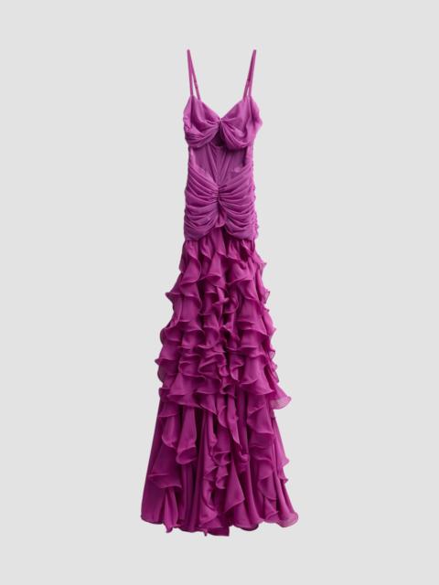 PatBO Women's Gloria Chiffon Ruffle Maxi Dress - Purple