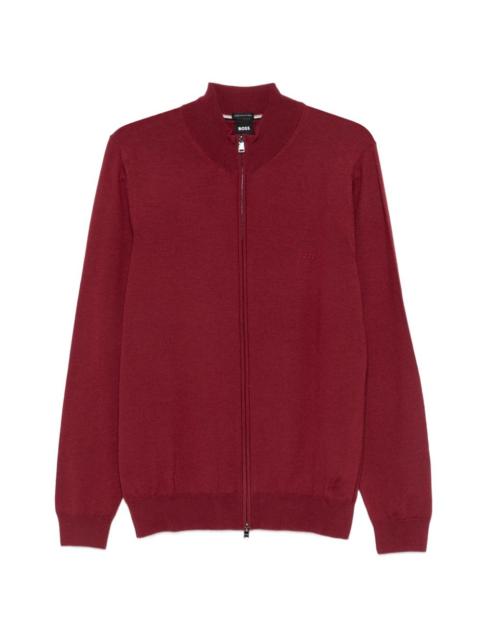 BOSS zip plain cardigan