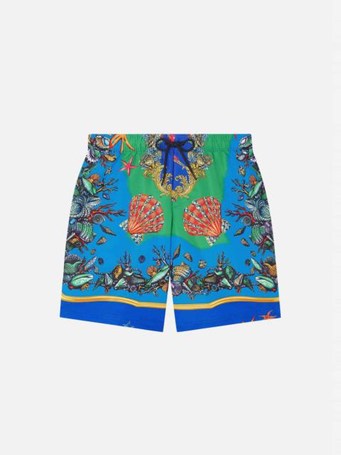 VERSACE Trésor de la Mer Print Long Swim Shorts