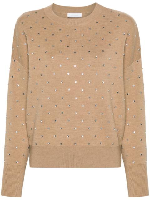 rabanne crystal-embellished wool jumper