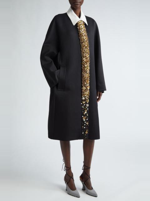 Dries Van Noten Roolsy Embellished Placket in Black 900 at Nordstrom