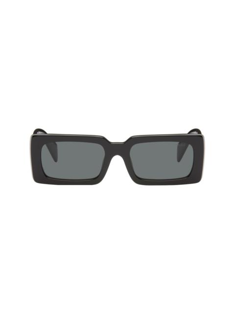 Prada Black Rectangle Acetate Script Logo Sunglasses