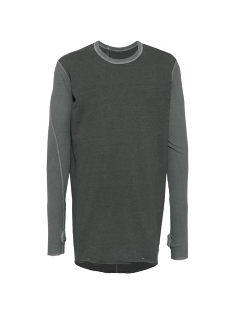 raw-cut edge long-sleeved T-shirt