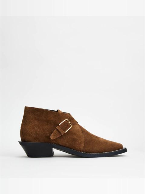 Tod's MONKSTRAPS IN SUEDE - BROWN