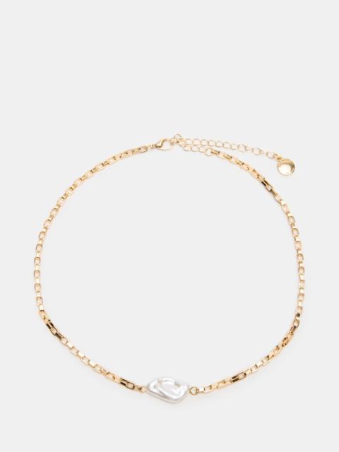 STEVE MADDEN PEARL PENDANT NECKLACE GOLD