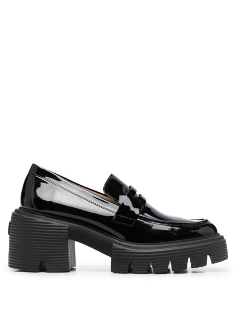 Stuart Weitzman Soho 60mm Platform Leather Loafers