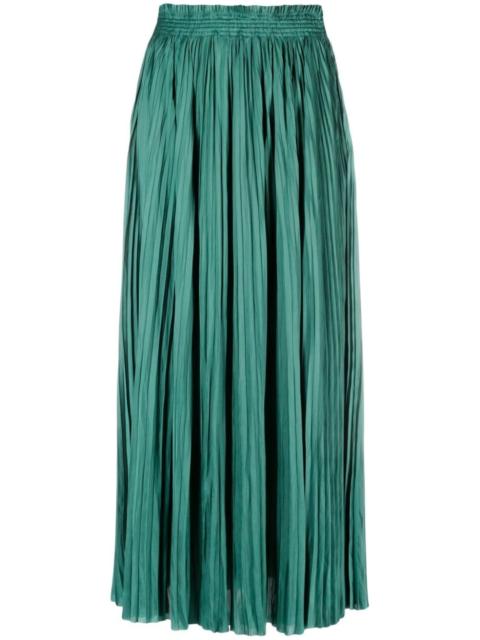 ULLA JOHNSON pleated satin midi skirt