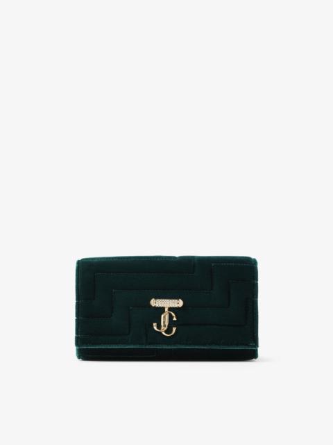 JIMMY CHOO Avenue Wallet with Chain
Dark Green Avenue Velvet Wallet with Chain