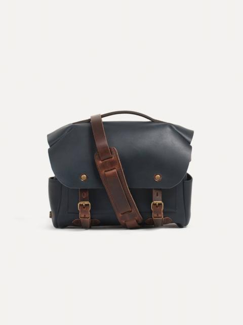 Bleu de Chauffe BOLOGNE S LEATHER CAMERA BAG  -  NAVY BLUE