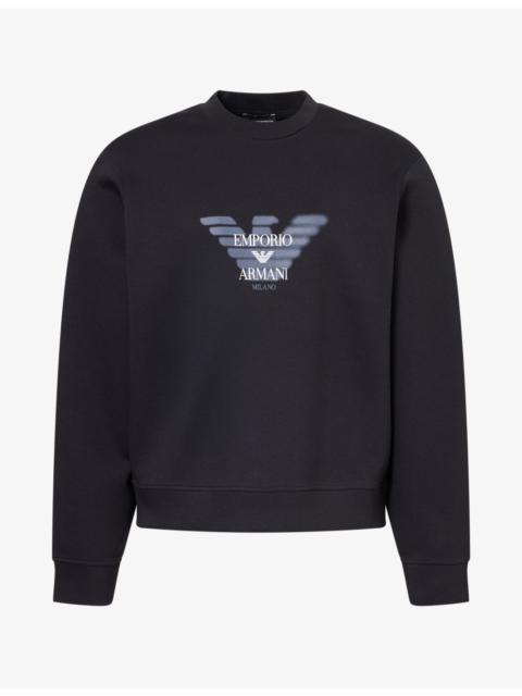 EMPORIO ARMANI Logo-Print Cotton-Blend Sweatshirt