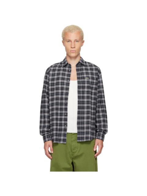 LACOSTE Gray Regular Fit Plaid Flannel Shirt