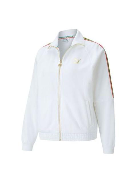 (WMNS) PUMA World Resonance Series Zipper Knit Jacket White 599061-02