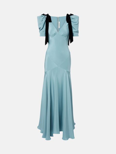 RODARTE Bow-detail silk satin maxi dress