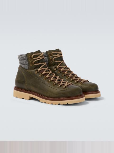 Brunello Cucinelli Leather lace-up boots