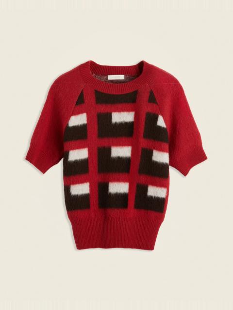 SLOWEAR Slim fit wool and angora jacquard crew-neck sweater