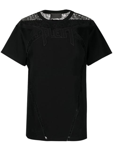 PHILIPP PLEIN lace-panelled T-shirt