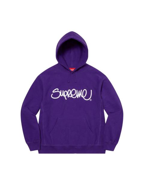 Supreme Raised Handstyle Hooded Sweatshirt 'Purple'