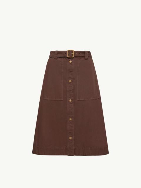 Moncler Belted Knee-Length Cotton Skirt