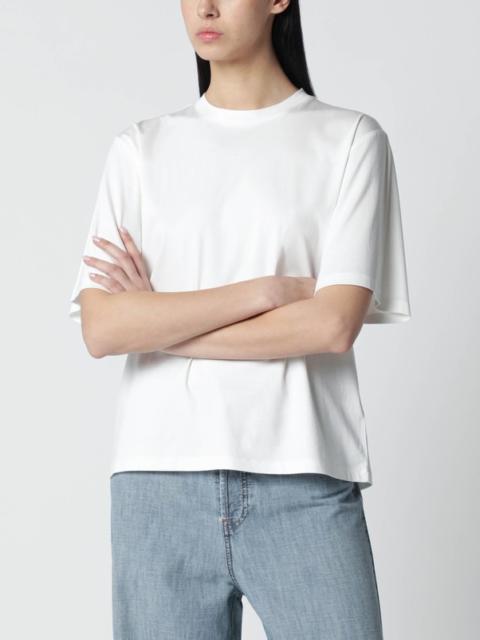 White oversized cotton and silk T-shirt