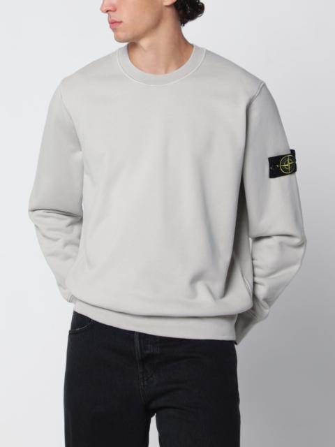 Stone Island Pearl grey cotton crewneck sweatshirt