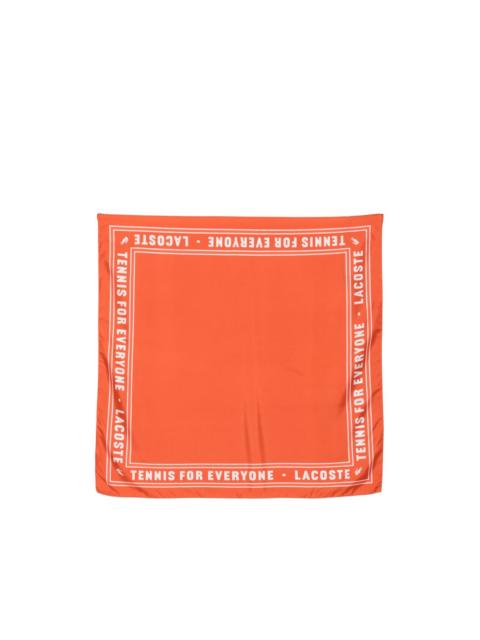 LACOSTE logo-print silk scarf