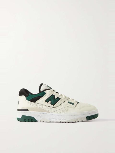 New Balance 550 mesh-trimmed leather sneakers